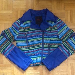 Fabric and Vegan Leather Jacket